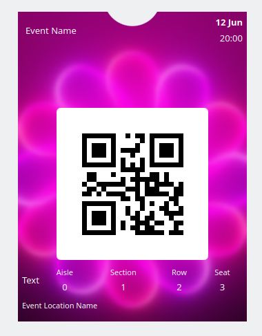 Screenshot of Itinerary rendering an Apple Wallet poster event ticket test pass.